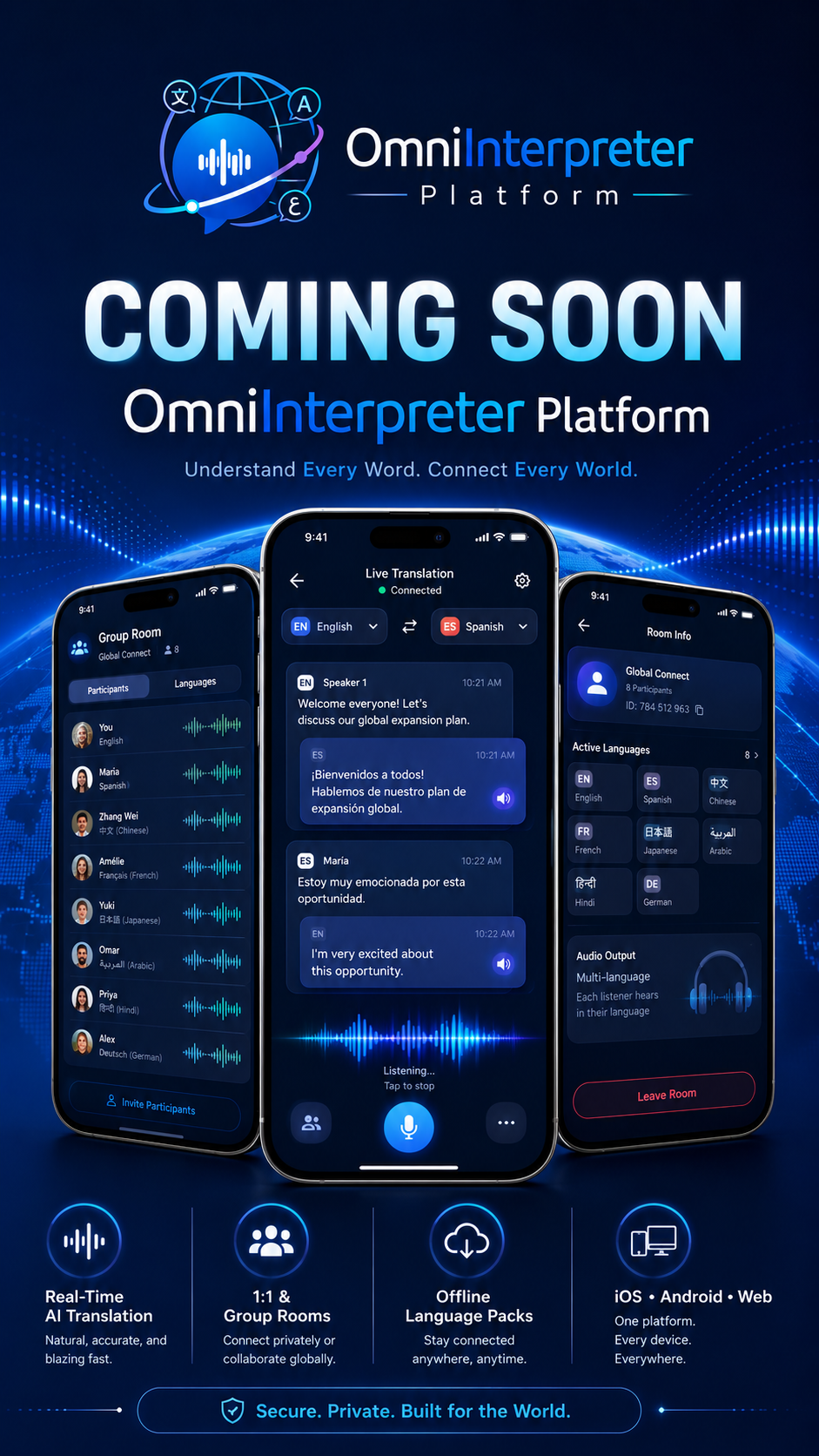 OmniInterpreter Platform coming soon launch poster